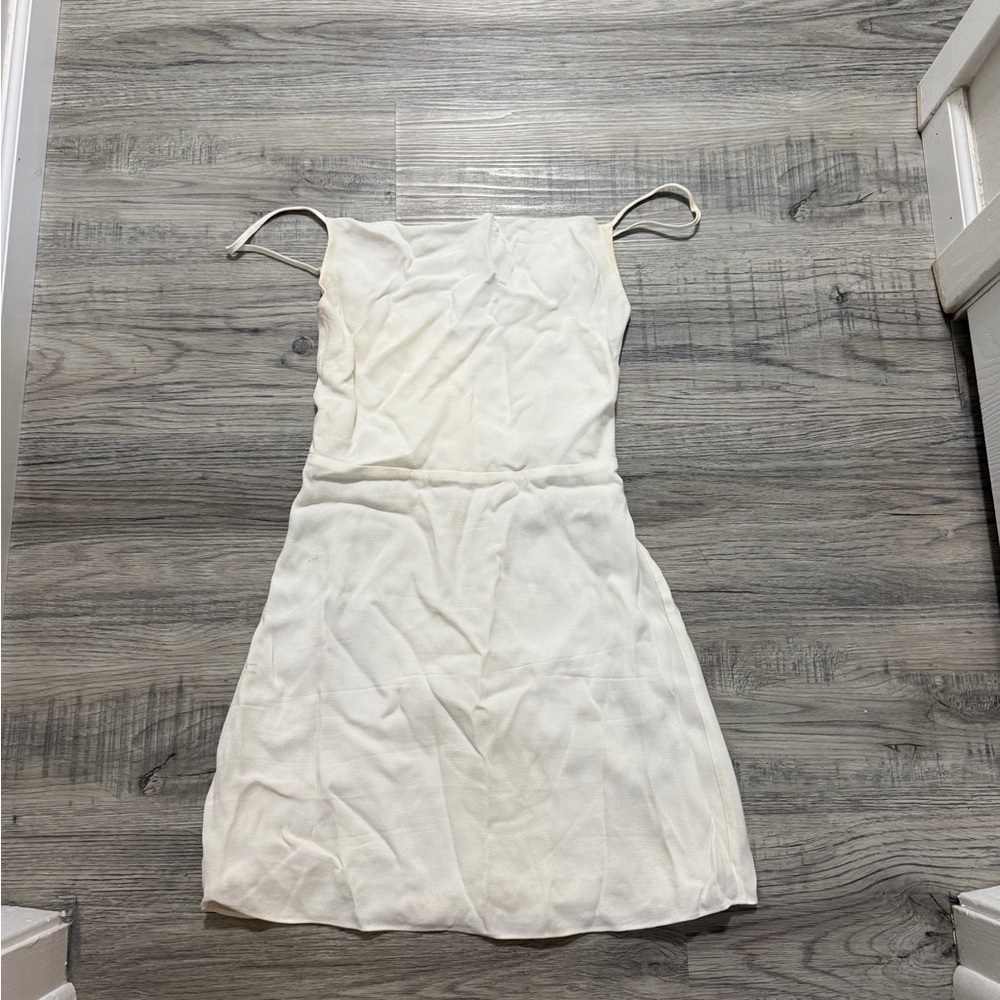 Aritzia White Spaghetti Strap Mini Dress